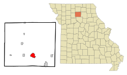 Linn County Missouri Incorporated and Unincorporated areas Brookfield Highlighted